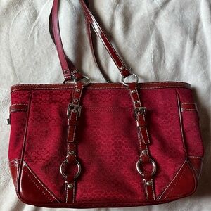 red coach bag